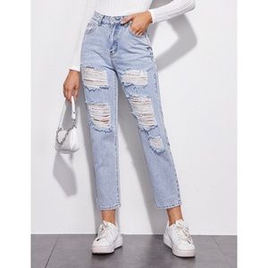 NEW SHEIN High Waist Boyfriend Jeans 6